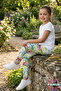 Patterned Children's Tights - Green Lily Patterned Girls' Tights - Soft, Stretchy, Comfortable, Cotton, Anti-Sweat - 6