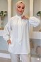 Minimalist: Minimalist Style, Comfortable Fit, Hijab Tunic with a Tie Collar Detail. - 2