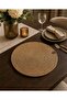 32X32 Straw Color Jute Supla Set of 6 American Service Set - Luxury American Service Set / Stitched, Non-Removable - 2