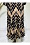 Women's New Season Viscose Linen Pleated Patterned Dress - 5