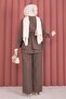 Belden Allerlli Gold Brooch and Trousers Two-Piece Suit Brown - 5