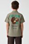 Haki Summer Back Printed Boys' Linen Shirt and Shorts 2 Sets 24037 - 5