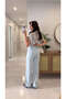 Melsta Blue Denim Trousers Set with Floral Embroidery Detail - 5