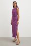 Waist Shirred Slit Dress - 4