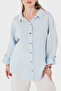 100% Linen Oversize Semi-Transparent Shirt Shirt 7697 - 7