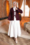 Plum Front Tie Tassel Kimono - 3