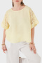 Relaxed Fit Lace Detailed Linen Blouse Bluz 7222P - 6
