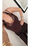 Women's Brown Lace Detail Body - 2