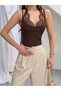 Women's Brown Lace Detail Body