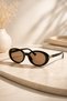 Niva Oval Sunglasses for Women, Uv Protection, Retro Vintage Design, Stylish Small Frame Glasses with Gold Detail - 2