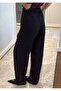 High Waist Pleated Gold Button Palazzo Trousers - 2