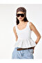 Slim Fit Camisole U-Neck Flounce Sleeveless Blouse