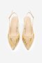 Women's Stiletto Beaded Sequined Mesh Embroidered Classic Evening Dress Short Heeled Shoes Kolena Gold Satin - 6