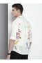 Men White Slim Fit Floral Print Shirt - 4