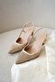 İnzagi Stone Embellished Women's Leather Heeled Shoes - 4