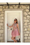 Pink Front Back Zipper and Lace Detailed Design Dress - 7935 - 3