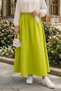 Poplin Skirt with Pockets and Elastic Waist 1727 - Oil Green