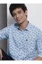 Men Blue Regular Fit Abstract Print Shirt