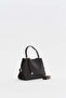 Bag with Side Buckle Detail and Charm Accessories, Brown