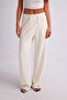 High Waist Button Detailed Wide Leg Stylish Comfortable Women's Trousers