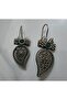 Handcrafted Oxidized Dangle Earrings with Black/Green Accents