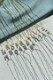 Zircon Stone Minimal Letter Steel Chain Necklace - 4