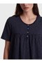 Alita City with a Difference of Color, Lcw Dream Navy Blue Combed Cotton Polka Dot Short Sleeve Women's Nightgown - 3