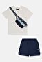 Toddlers Boy 2Pcs T-Shirt with Front Pocket And Shorts Set, Multicolor - 2