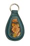 Handmade Green Color Keychain from Antique Silk Carpet - 2