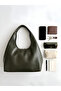 Women's Shoulder Bag - Zipper Detail and Large Capacity - 2