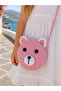 Teddy Pink Wicker Shoulder Strap Children's Bag-Children's Gift-12X12 - 3