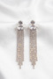Meki̇k Zi̇rkon Su Yolu Fringed Evening Dress Long Earrings - 2