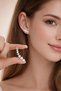 Women's Zircon Stone Waterway Star Model Ear Climber Silver Safety Pin Earrings - 3