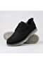 (Birkan) Genuine Leather Inside and Out Poly Hafi Sole Comfortable Daily Men's Shoes Black - 7
