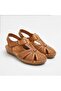 Z840 Laser Printed Embroidered Closed Front Genuine Leather Comfortable Women's Sandals - 4