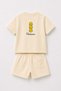 Boys' Cotton Crew Neck Printed Pocket Detailed T-Shirt and Shorts Top and Bottom Set - 3