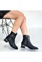 حذاء هارلي ذو الكعب العالي من الجلد باللون الأسود - 4