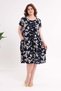 Women's Navy Blue Beige Poppy Pattern Pocketed Loose Fit 42-54 Compatible Standard Size Flexible Dress - 4
