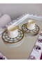 Bukle New Bone China Gold Coffee Cup Set for 6 People 80 ml Mother's Day Gift - 4