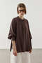 Drawstring Tencel Shirt Brown - 4