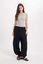 Women's Slim Fit Cotton Strappy Crew Neck Gray Crop Tank Top - 3