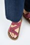 Tulipan Women's Genuine Leather Cherry Slippers with Straps - 8