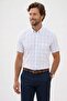 Men's regular fit classic cut 100% Cotton short sleeve Checked Linen Pocketed effect shirt - 7