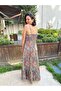 Green Multicolor Ethnic Patterned Strappy Long Dress - 7