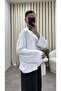 Mock Neck Oversized Drapey Blouse - 4