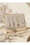 Wooden Necklace Stand – Cream Fabric Covered Jewelry Organizer 26X26 cm Decorative Gift for Women - 6