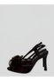 Sorın Women's Transparent Tulle Geometric Floral Buckle Pointed Toe Open Front Leather Detailed Thin High Heeled Shoes 10 cm - 2