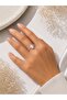Silver Color Brass Marquise Cut Zircon Stone Women's Ring - 2