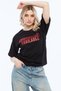 Text Printed 24/1 Black 100% Cotton Oversize Tshirt - 5