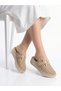 Genuine Leather Beige Velcro Orthopedic Sole Sabo Women's Slippers - 5